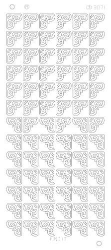 Spiegel-Stickerbogen Ecken 2 Platinum 100 x 230mm Gold Gold