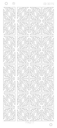 Spiegel-Stickerbogen Ecken 4 Platium 100 x 230mm Gold Gold