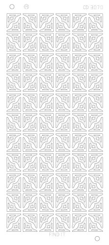 Spiegel-Stickerbogen Ecken S Platinum 100 x 230mm Silber Silber