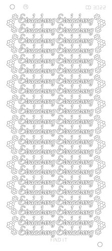Spiegel-Stickerbogen Einladung Platinum 100 x 230mm Gold Gold