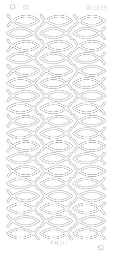 Spiegel-Stickerbogen Fisch Platinum 100 x 230mm Silber Silber