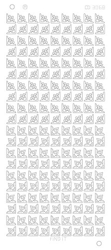 Spiegel-Stickerbogen Kleine Ecken Platinum 100 x 230mm Silber Silber