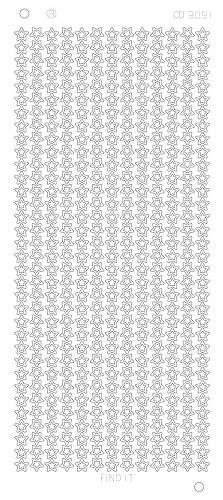 Spiegel-Stickerbogen Kleine Sterne S Platinum 100 x 230mm 