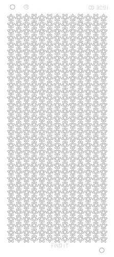 Spiegel-Stickerbogen Kleine Sterne S Platinum 100 x 230mm Silber Silber