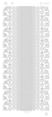 Spiegel-Stickerbogen Linien & Ecken Platinum 100 x 230mm 