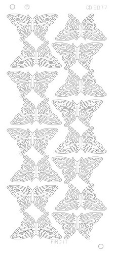 Spiegel-Stickerbogen Schmetterlinge Large Platinum 100 x 230mm 