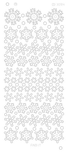 Spiegel-Stickerbogen Schneeflocke Platinum 100 x 230mm 