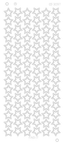 Spiegel-Stickerbogen Sterne Platinum 100 x 230mm Gold Gold