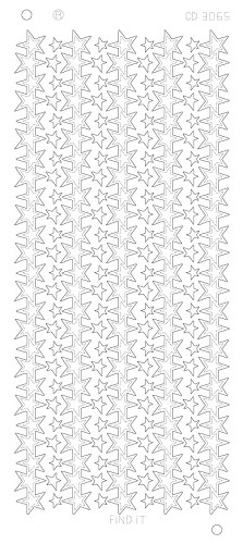 Spiegel-Stickerbogen Sternen Linien Large Platinum 100 x 230mm Gold Gold