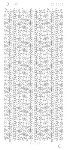 Spiegel-Stickerbogen Sternen Linien Platinum 100 x 230mm 