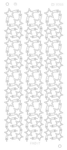 Spiegel-Stickerbogen Sternen stickers Platinum 100 x 230mm Silber Silber