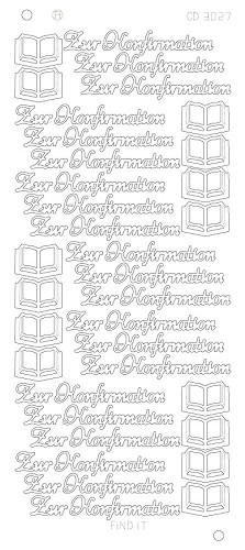 Spiegel-Stickerbogen Zur Konfirmation Platinum 100 x 230mm 
