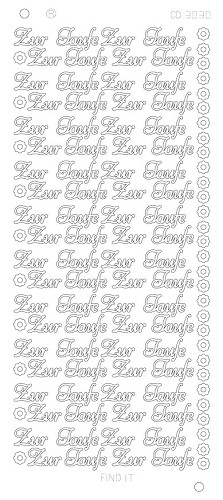 Spiegel-Stickerbogen Zur Taufe Platinum 100 x 230mm Silber Silber