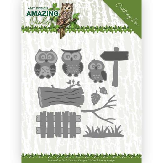 Stanzschablone - Amy Design - Amazing Owls - Eulen Familie 