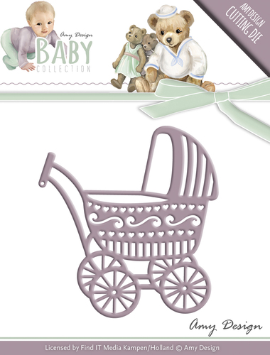 Stanzschablone - Amy Design - Baby Collection - Kinderwagen 