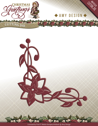 Stanzschablone - Amy Design - Christmas Greetings - Poinsettia Corner 