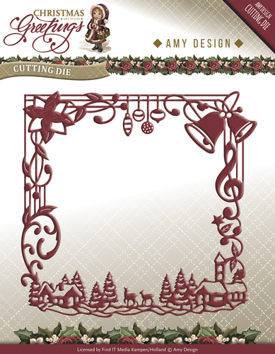 Stanzschablone - Amy Design - Christmas Greetings - Weihnachtsgrüße Rahmen 