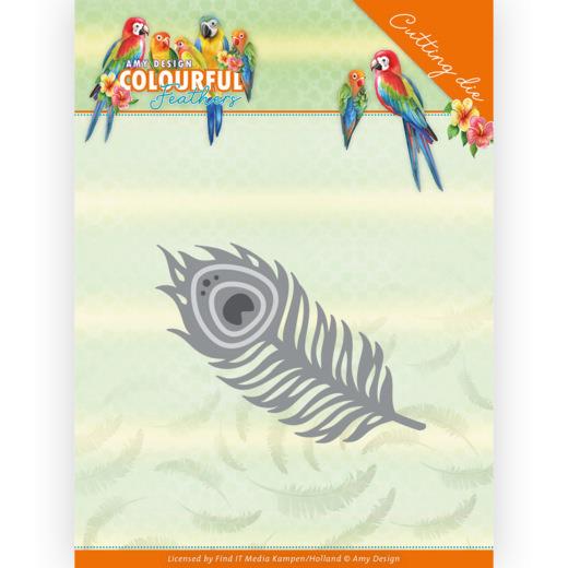 Stanzschablone - Amy Design - Colourful Feathers - Pfauenfeder 