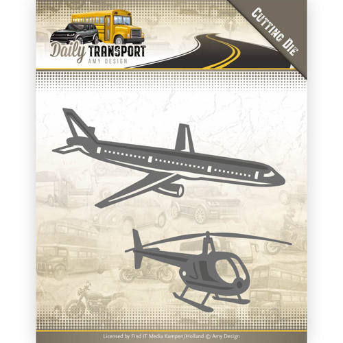 Stanzschablone - Amy Design - Daily Transport - Flugzeug & Hubschrauber 