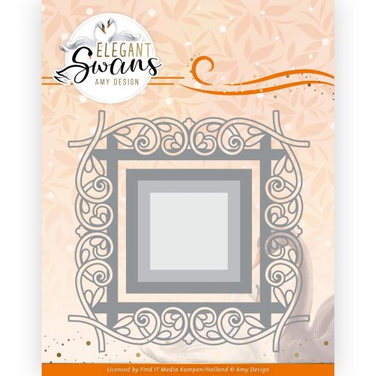 Stanzschablone - Amy Design - Elegant Swans - Elegante Rahmen 