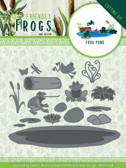 Stanzschablone - Amy Design - Friendly Frogs - Frosch Teich 