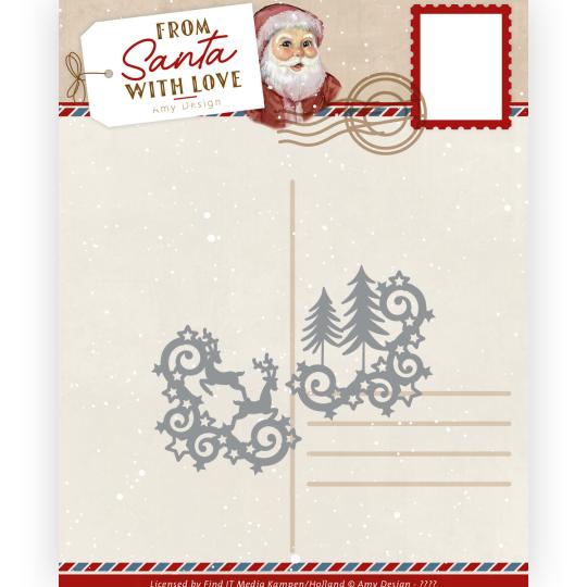 Stanzschablone - Amy Design - From Santa with love - Rentier Ecke 