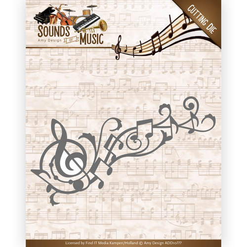 Stanzschablone - Amy Design - Sounds of Music - Musik Bordüre Swirl 