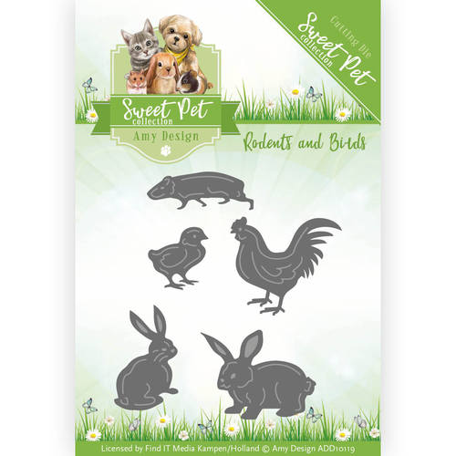 Stanzschablone - Amy Design - Sweet Pet - Huhn & Hase 