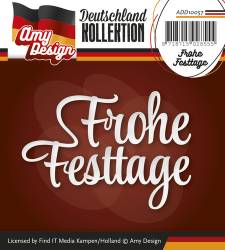 Stanzschablone - Amy Design -Text Deutsch- Frohe Festtage 