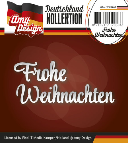 Stanzschablone - Amy Design -Text Deutsch- Frohe Weihnachten 