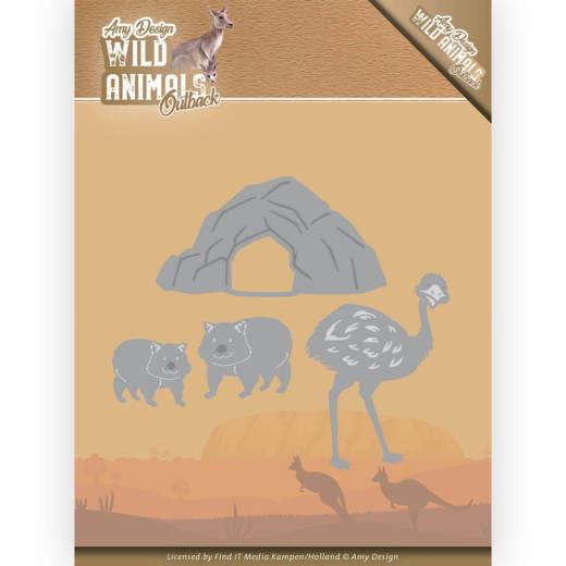 Stanzschablone - Amy Design - Wild Animals Outback - Emu und Wombat 