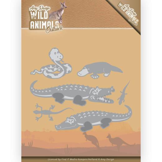 Stanzschablone - Amy Design - Wild Animals Outback - Krokodil 