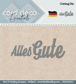 Stanzschablone - Card Deco -Text Deutsch - Alles Gute 