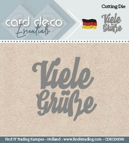 Stanzschablone - Card Deco -Text Deutsch - Viele Grüße 