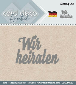 Stanzschablone - Card Deco -Text Deutsch - Wir heiraten 