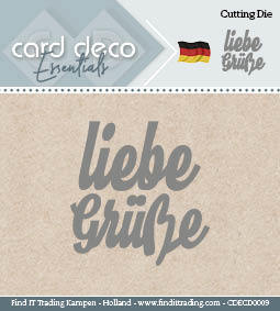 Stanzschablone - Card Deco -Text Deutsch - liebe Grüße 