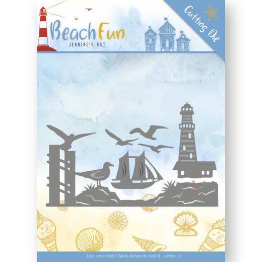 Stanzschablone - Jeanines Art - Beachfun - Leuchtturm Bordüre 