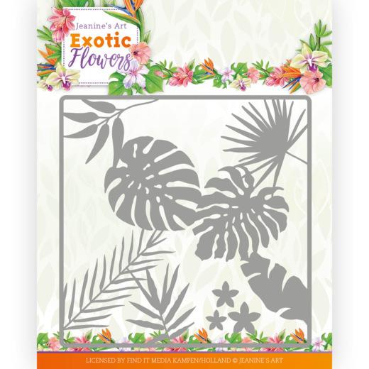 Stanzschablone - Jeanines Art - Exotic Flowers - Blumen und Blätter Rahmen 