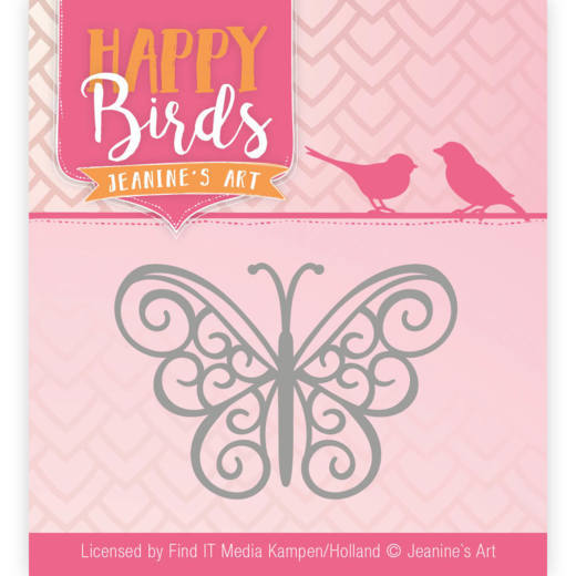 Stanzschablone - Jeanines Art - Happy Birds - Glücklicher Schmetterling 