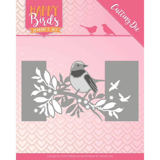 Stanzschablone - Jeanines Art - Happy Birds - Vogel auf Zweig Ast 