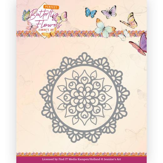 Stanzschablone - Jeanines Art - Schmetterlings Blumen - Blumen Kreis 