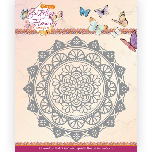 Stanzschablone - Jeanines Art - Schmetterlings Blumen - Mandela Kreis 