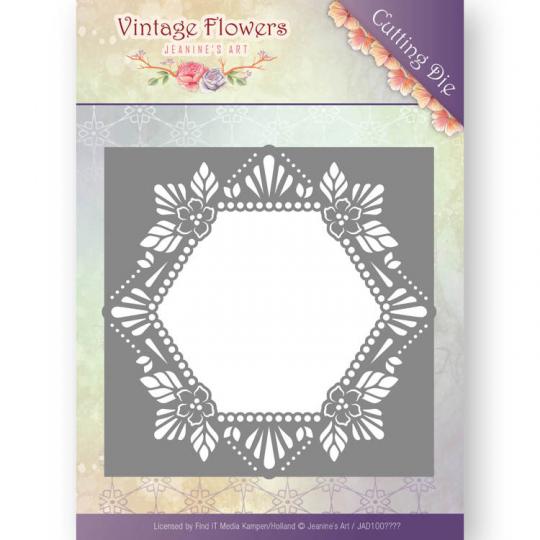 Stanzschablone - Jeanines Art - Vintage Flowers - Blumen Hexagon 
