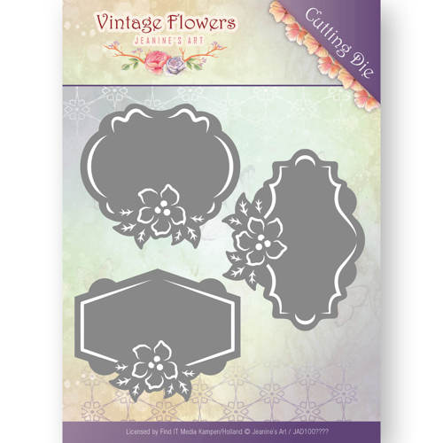 Stanzschablone - Jeanines Art - Vintage Flowers - Blumen Label 