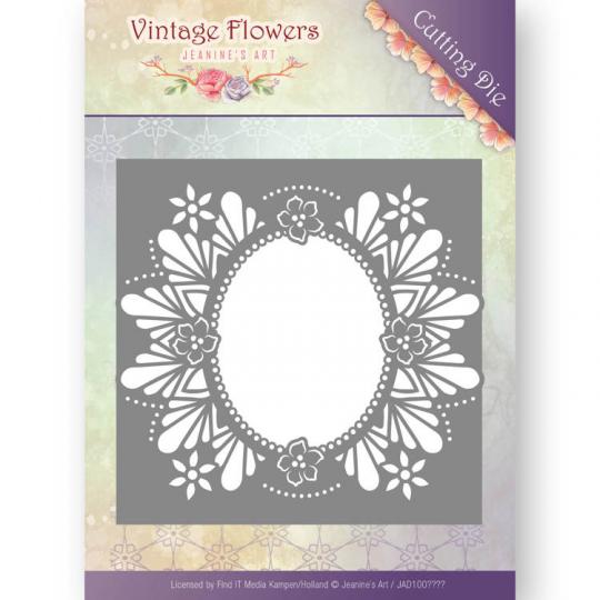 Stanzschablone - Jeanines Art - Vintage Flowers - Blumen Oval 