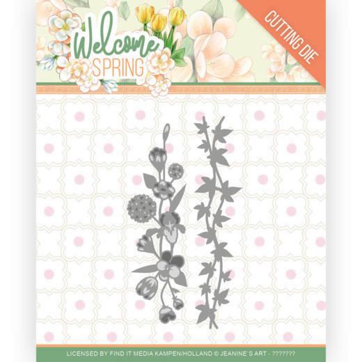 Stanzschablone - Jeanines Art - Welcome Spring - Blumen und Blätter Borde 