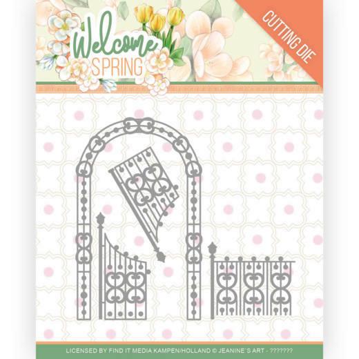 Stanzschablone - Jeanines Art - Welcome Spring - Gartentor & Zaun 