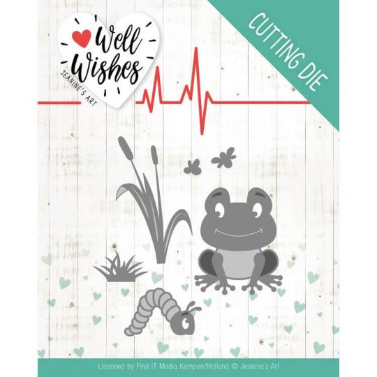 Stanzschablone - Jeanines Art - Well Wishes - Smiling Frosch 