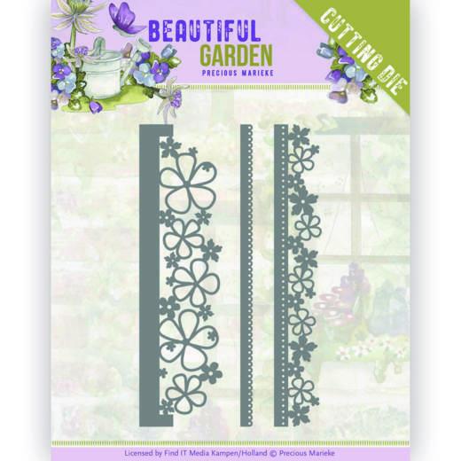 Stanzschablone - Precious Marieke - Beautiful Garden - Blumen Kante 