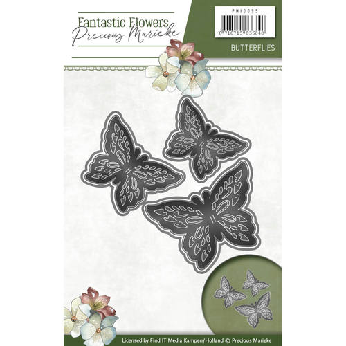 Stanzschablone - Precious Marieke - Fantastic Flowers - Schmetterlinge 
